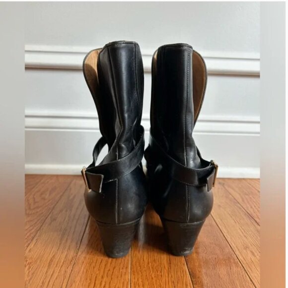 Salvatore Ferragamo black leather ankle boots booties size 9.5 - Picture 6 of 12